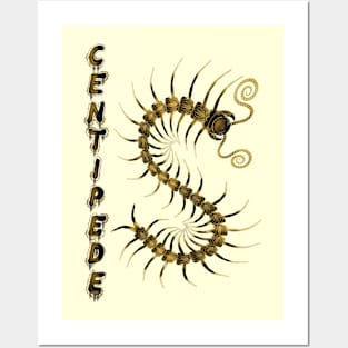 Yellow Centipede with Spray Paint Posters and Art